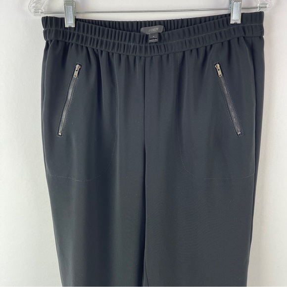 J. Crew Women's Black Pull On Jogger Pants With Zippers Scrunched Bottom Size 4 - Picture 2 of 5